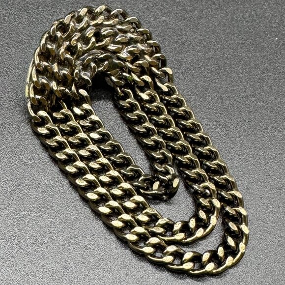 Grey Metal Chain Clip-on Earrings Dangling Statement Edgy - Picture 3 of 5